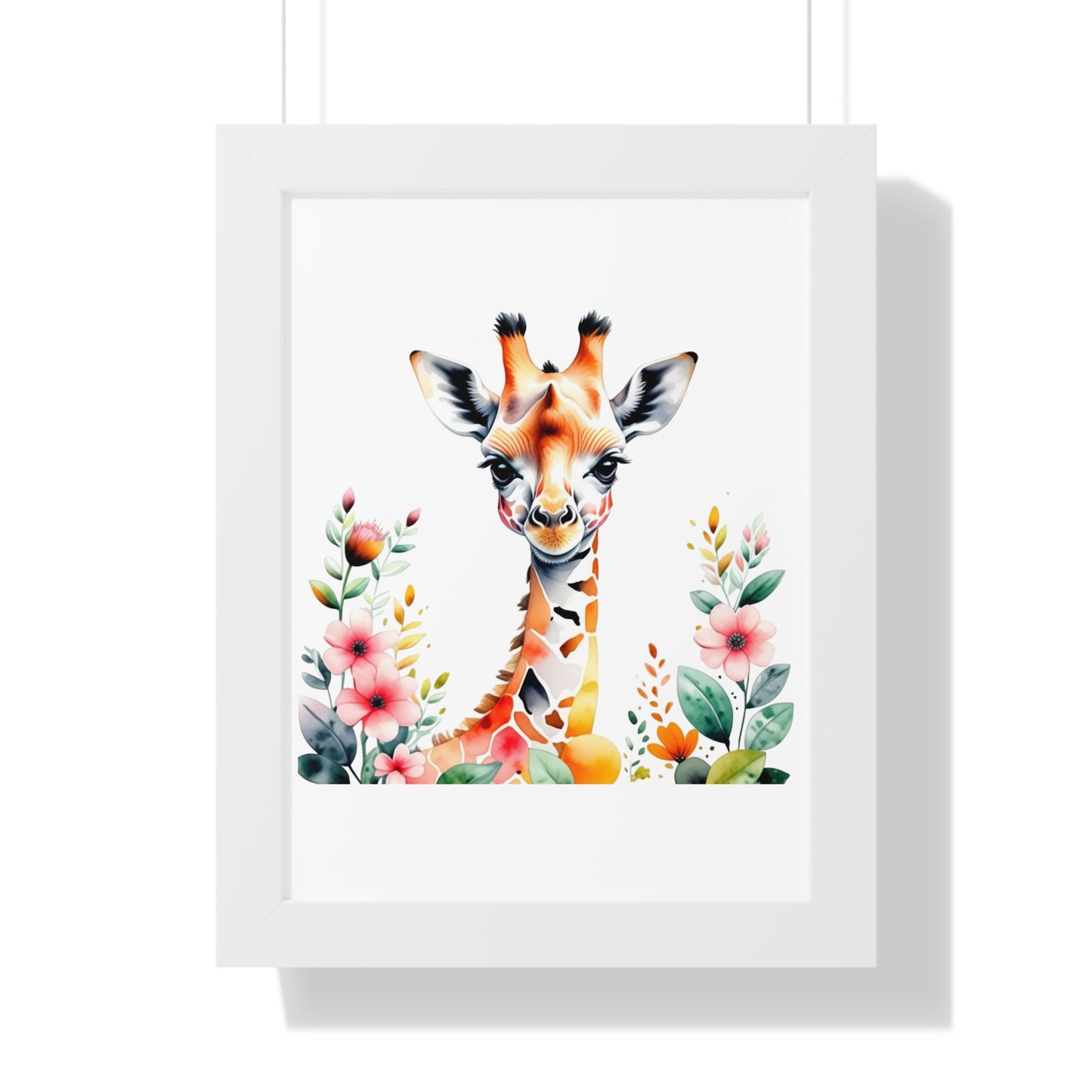 Whimsical Baby Giraffe Vertical Poster