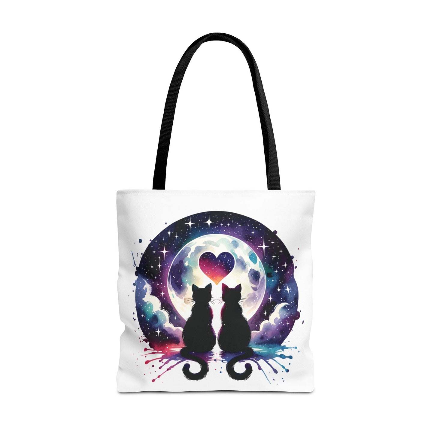 The Copy of Cat Lovers Under the Moon Tote Bag features a whimsical cat-themed design, perfect for adding charm to your daily essentials. Durable polyester with reinforced handles, available in three sizes.