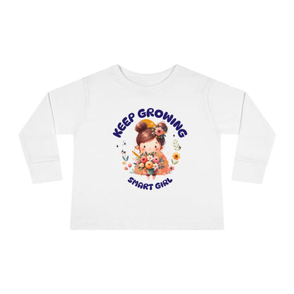 Toddler Tee - Keep Growing Smart Girl Design