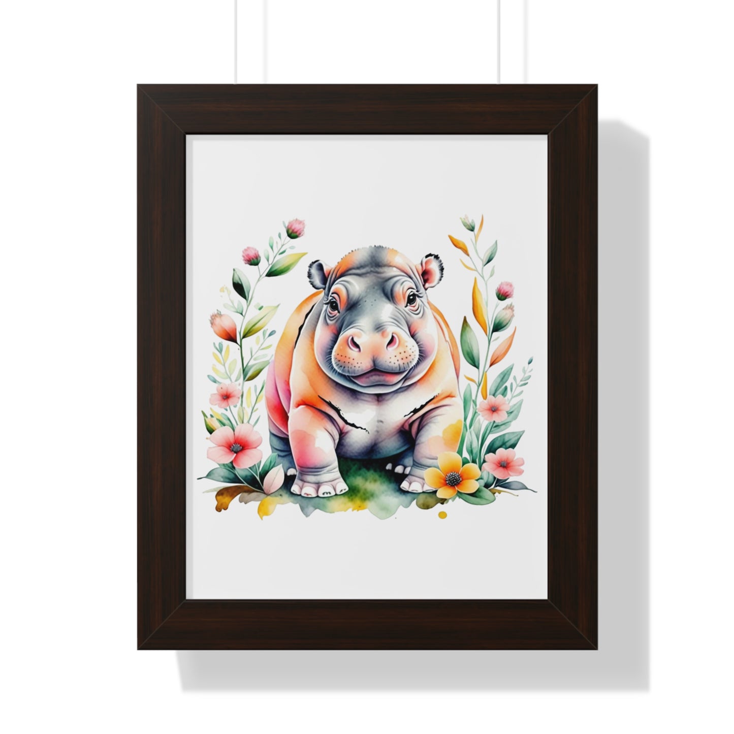 Whimsical Baby Hippo Wall Art