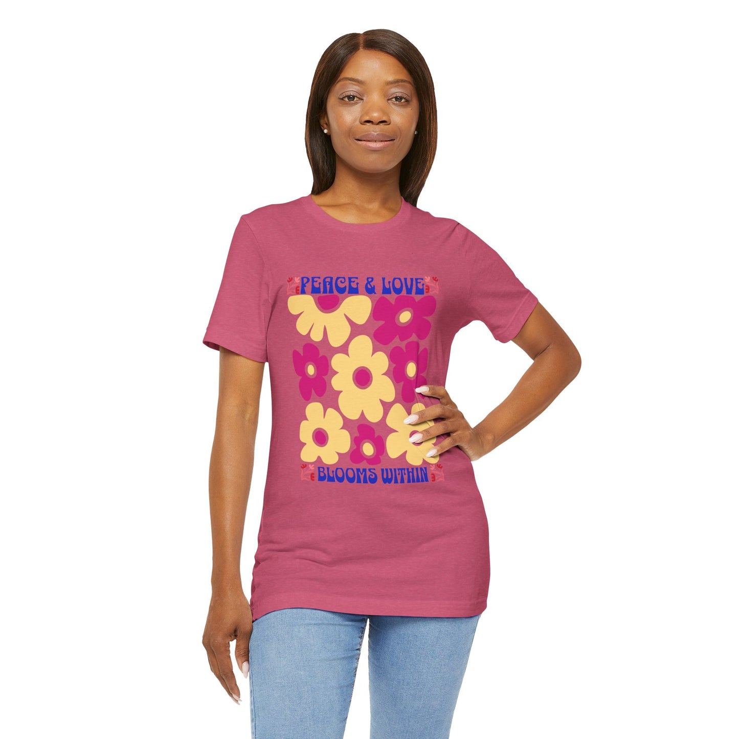 Peace and Love Blooms Within Yoga Tee -