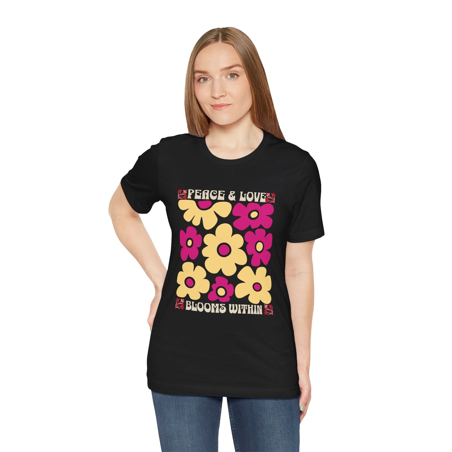 Peace and Love Blooms Within Yoga Tee -