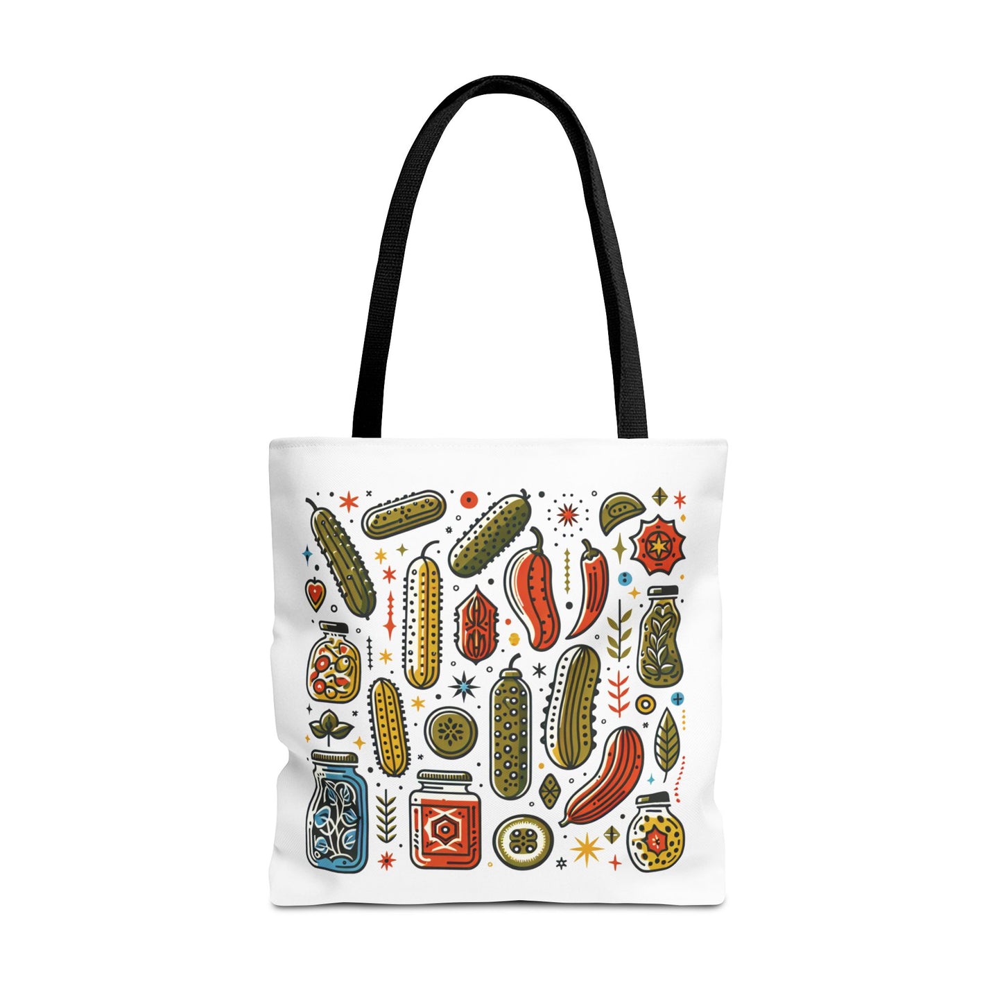 Grocery Tote Bags - Eco-Friendly Reusable Shopping Tote Set feature durable 100% polyester with reinforced handles, boxed corners for extra space, and are available in three sizes with five handle color options.