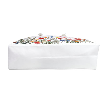 Weekender Bag - Wildflowers Floral Print Travel Tote featuring a vibrant wildflower design with rope handles, ideal for nature lovers seeking style and functionality for weekend getaways and summer adventures.