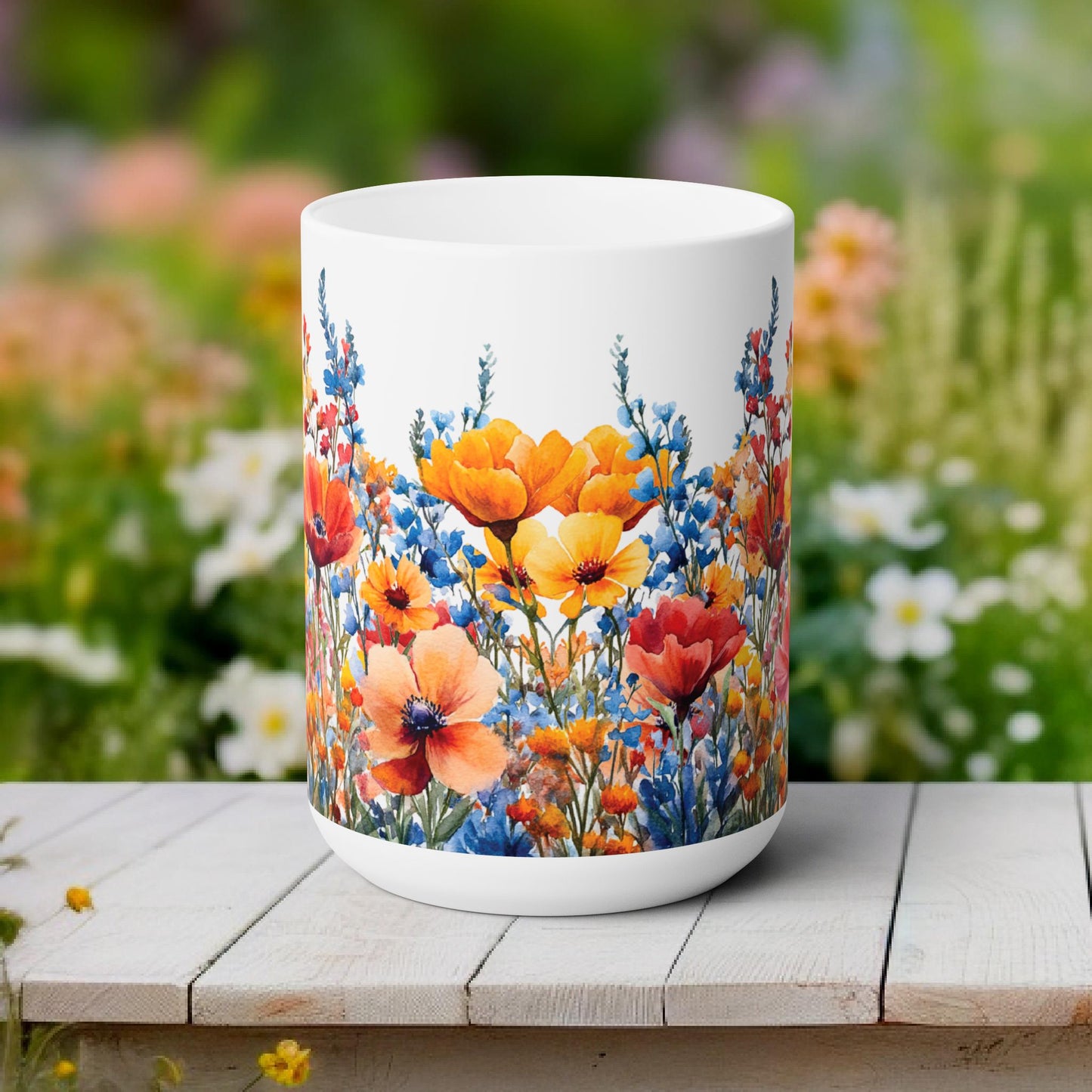 Tasse à fleurs sauvages (15 oz)