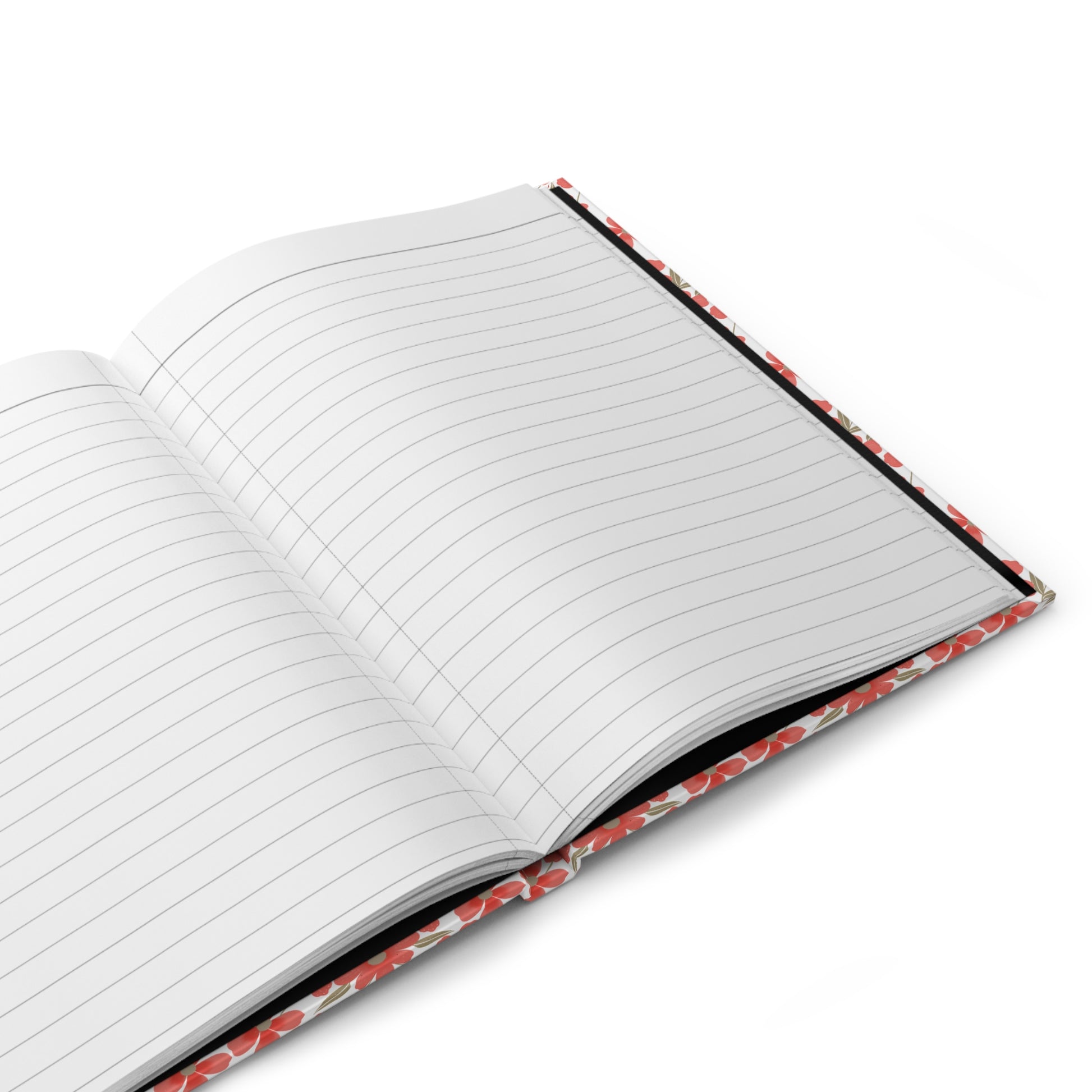 HARDCOVER JOURNAL, MATTE, RULED, 5X7, SEWN BIND, CLEAN-TEAR PAGES - FLORAL GRID. This journal features open ruled pages and a floral-patterned cover, ideal for joyful, flexible note-taking.