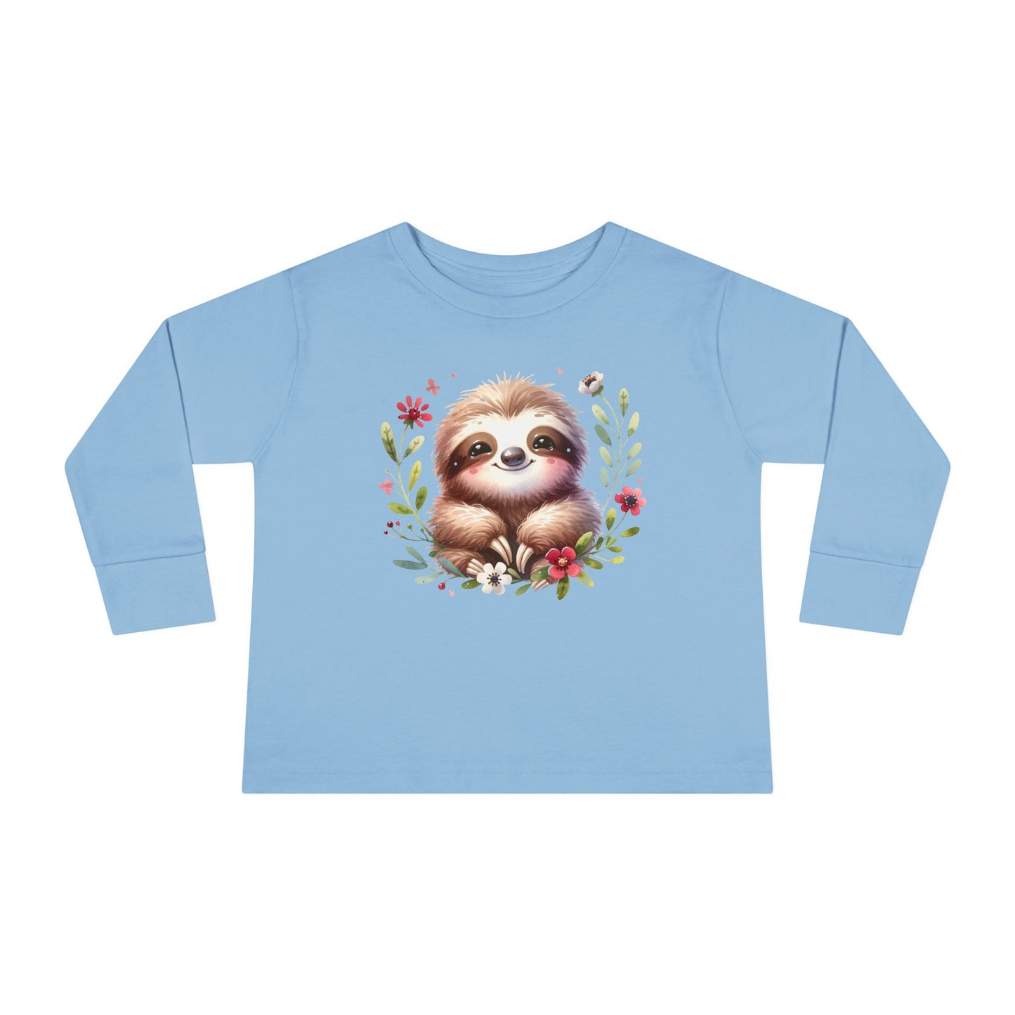 Cute Sloth Design Toddler Long Sleeve Tee -