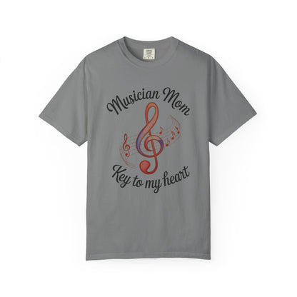 Musician Mom T-Shirt featuring a relaxed fit and classic crew neckline, crafted from high-quality US cotton. Ideal for stylish, music-loving moms, reflecting FireBrook Essentials' commitment to comfort and positivity.