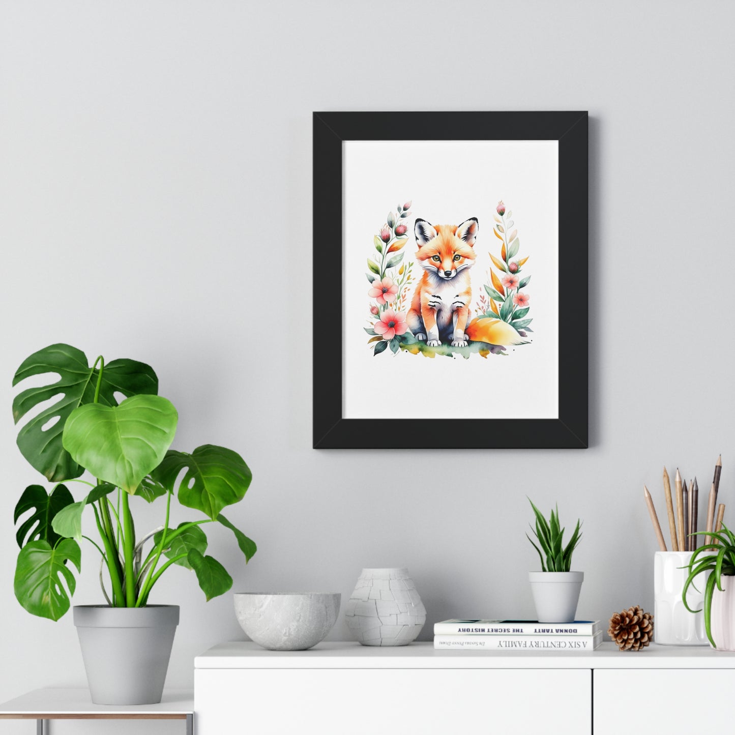 Baby Fox Watercolor Illustration