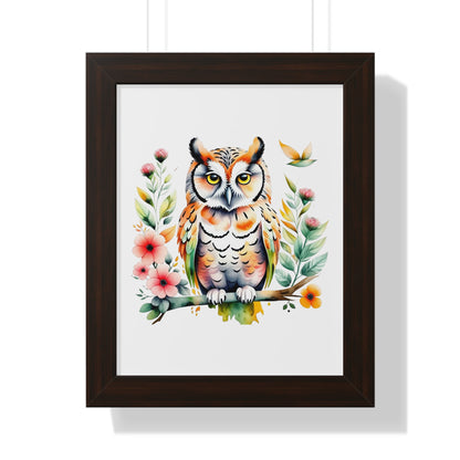 Owl in Watercolor Wall Art