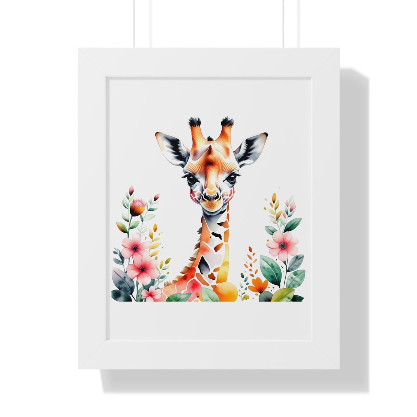 Whimsical Baby Giraffe Vertical Poster