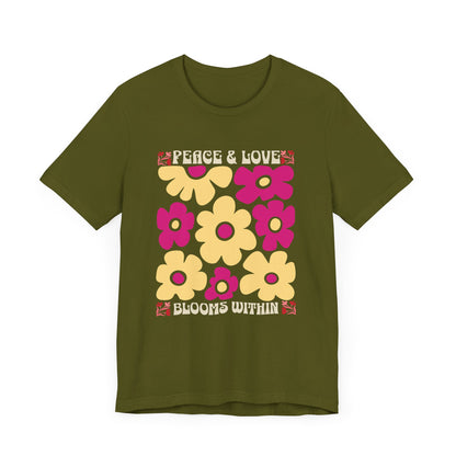 Peace and Love Blooms Within Yoga Tee -