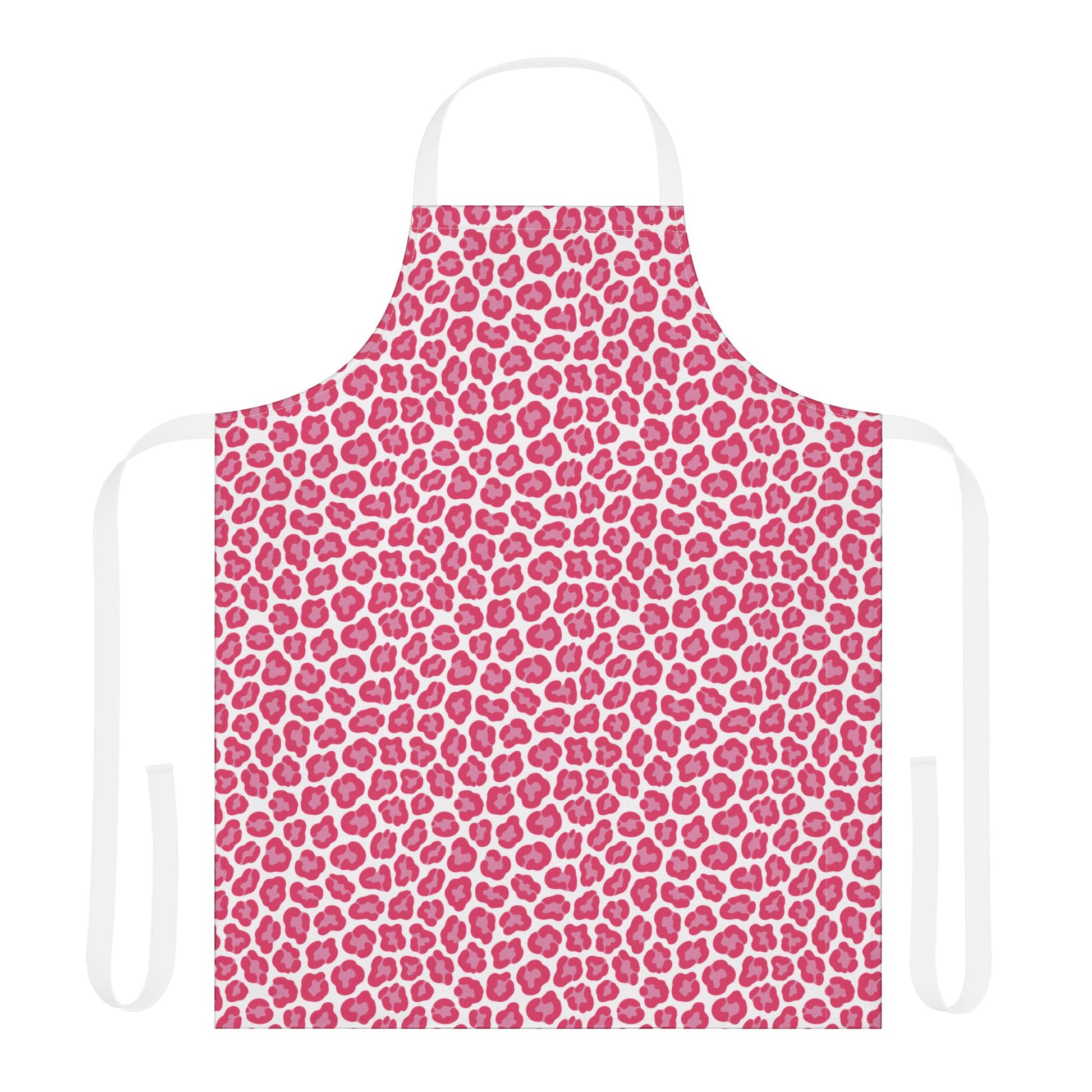 Apron, Cheetah Print: A stylish and functional apron with a trendy design, ideal for fashion-forward chefs. Made of soft polyester canvas with adjustable straps, perfect for enhancing any cooking or baking experience.