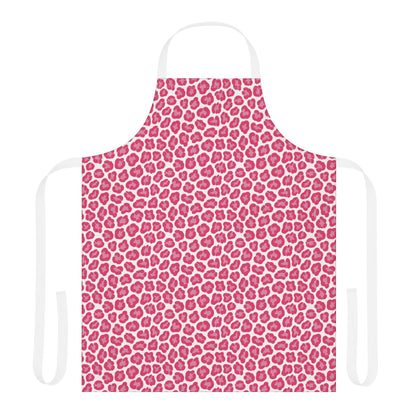 Apron, Cheetah Print: A stylish and functional apron with a trendy design, ideal for fashion-forward chefs. Made of soft polyester canvas with adjustable straps, perfect for enhancing any cooking or baking experience.