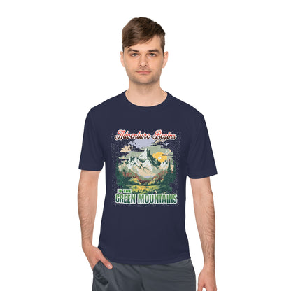 Adventure Begins in the Green Mountains Moisture Wicking Tee