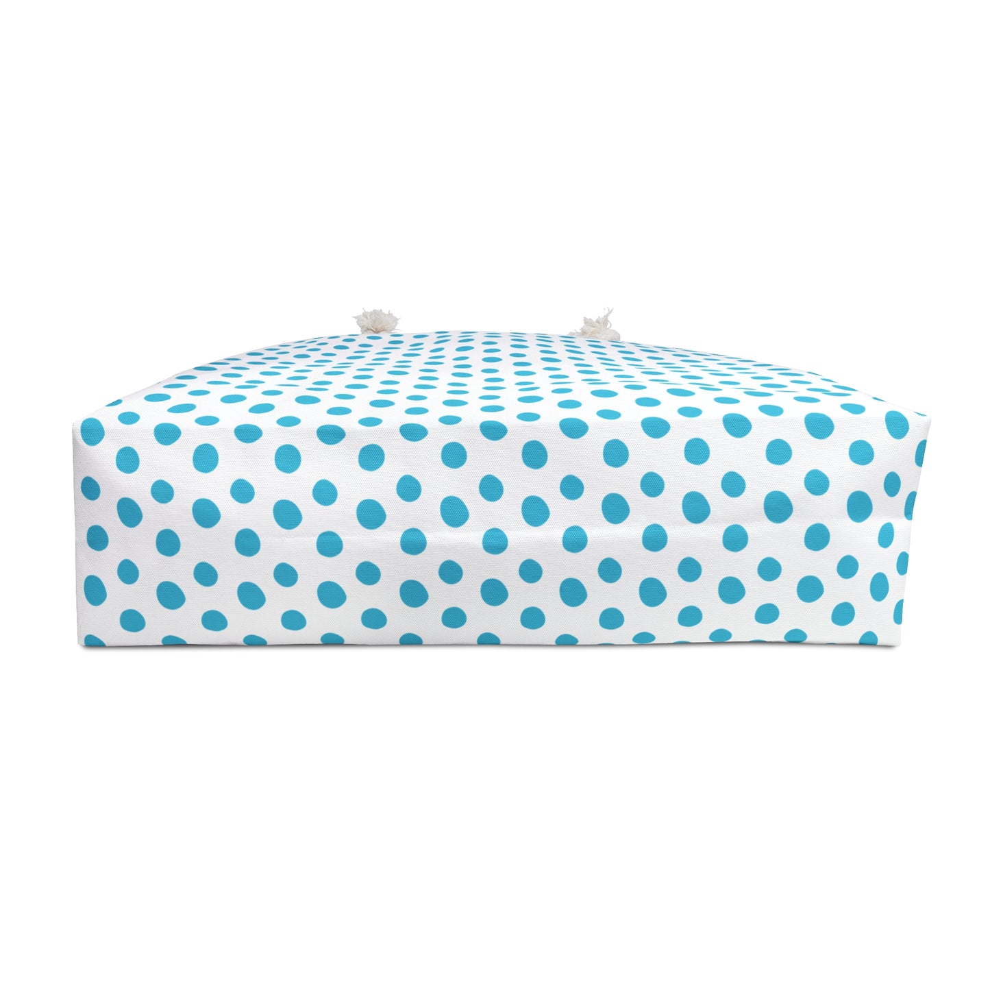 Weekender Bag - Light Blue Polka Dots Travel Tote: A stylish, spacious bag with playful light blue polka dots, featuring sturdy rope handles, perfect for vibrant, joyful travel experiences.