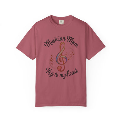 Musician Mom T-Shirt showcasing a relaxed fit and classic crew neckline, made from high-quality US cotton. Perfect for music-loving moms seeking comfort and style, ideal for casual or semi-formal occasions.