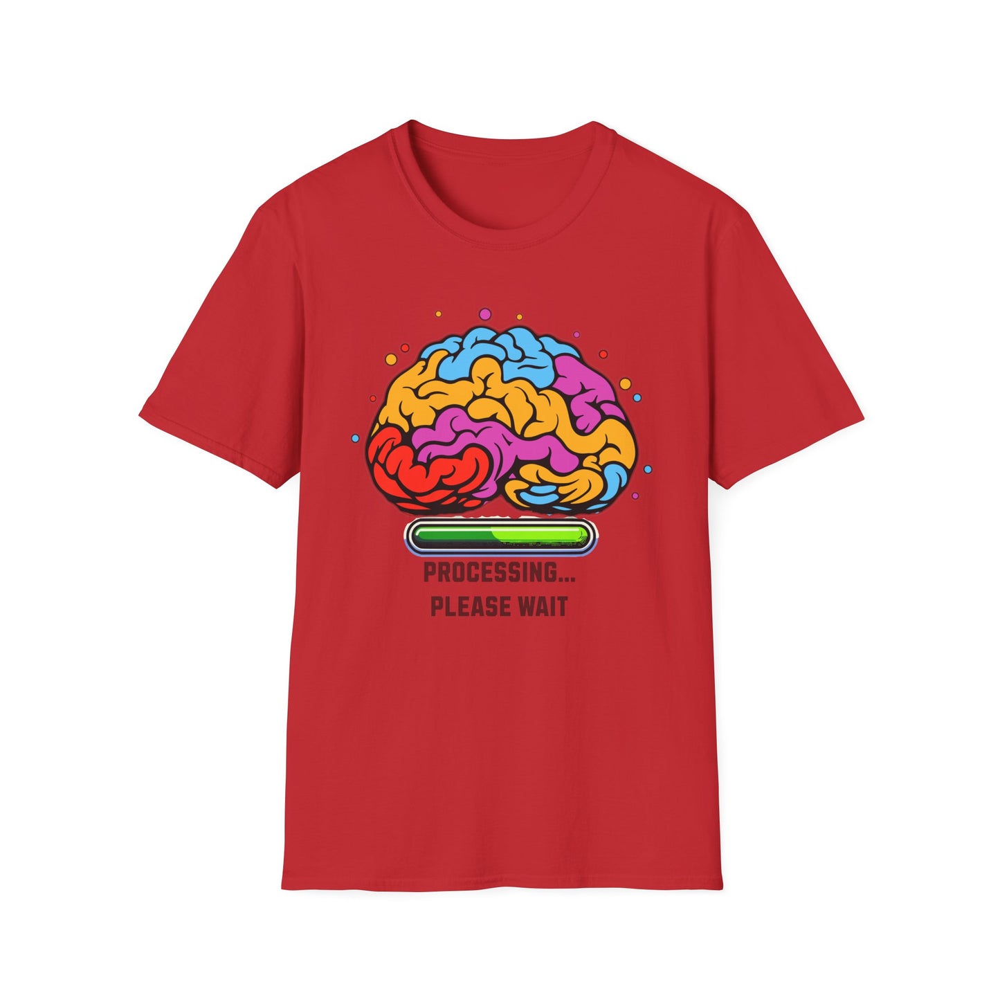 Funny Brain Processing Unisex Softstyle T-Shirt