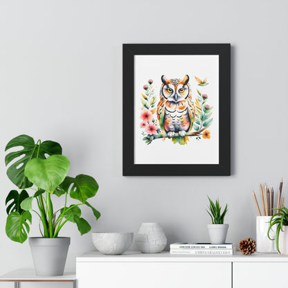 Owl in Watercolor Wall Art