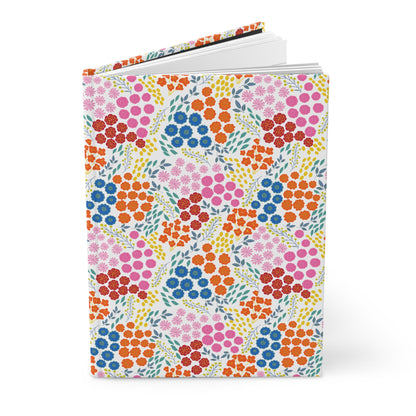 HARDCOVER JOURNAL, MATTE, RULED, 5X7, SEWN BIND, CLEAN-TEAR PAGES – FLORAL MOSAIC features a vibrant floral cover with durable matte finish and flexible binding for joyful, easy writing.