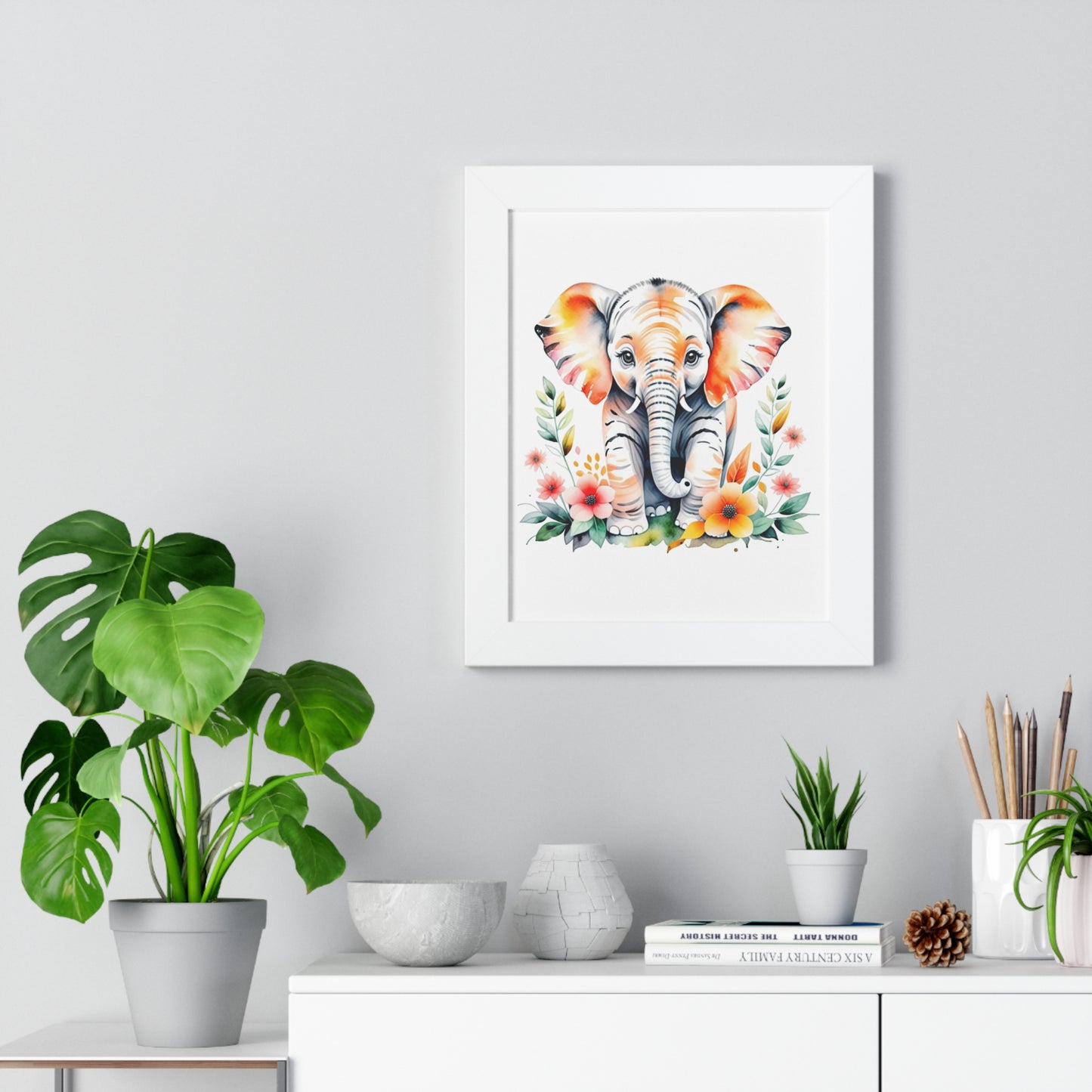 Whimsical Baby Elephant Wall Art Decor