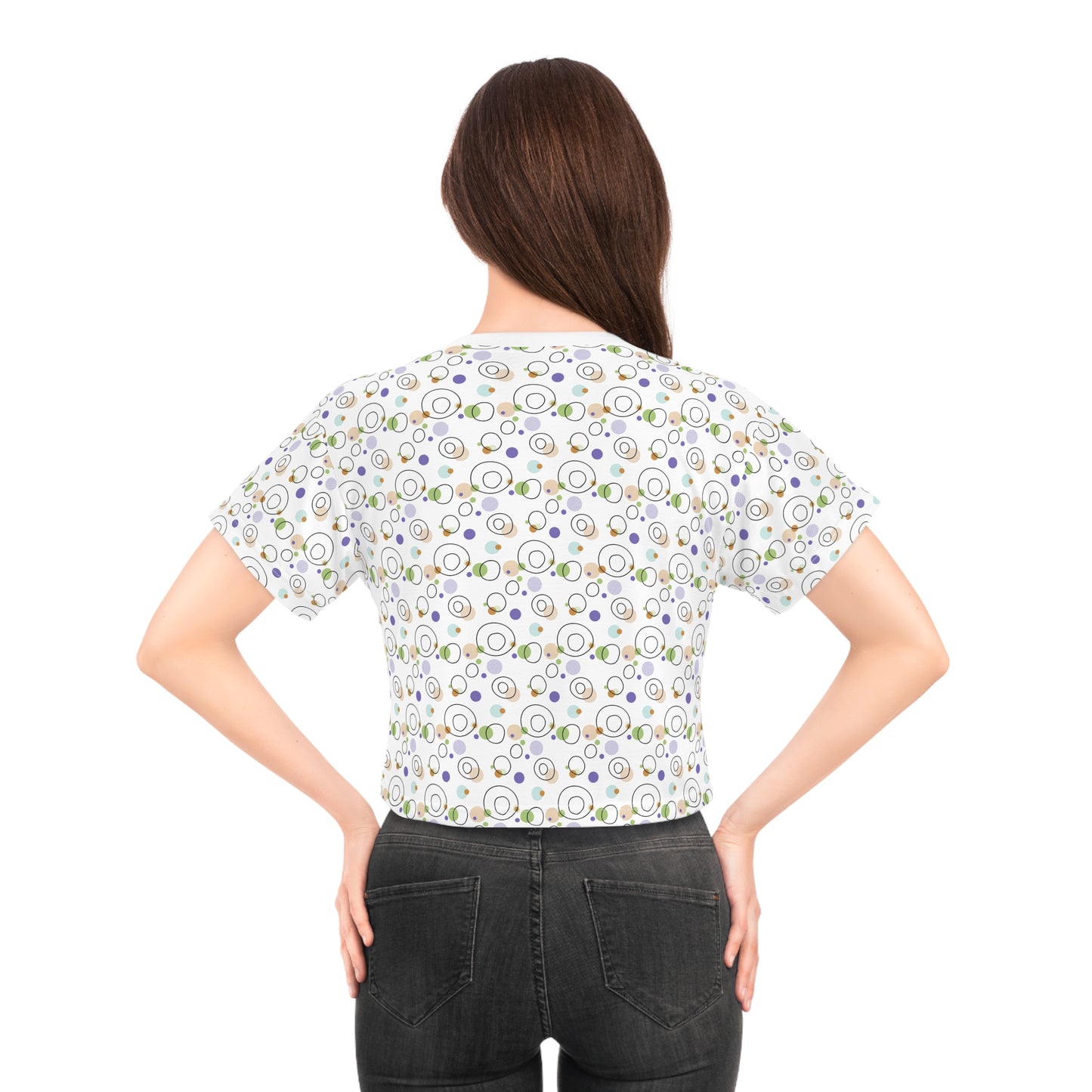 Circles and Dots Patterns for Summer Vibes Crop T-Shirt