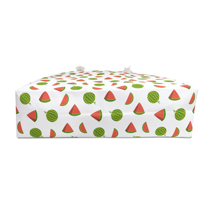 Weekender Bag - Watermelon Pattern Travel Tote for Summer Getaways, featuring vibrant watermelon designs, rope handles, and a spacious, luxurious interior, perfect for stylish and joyful travel from FireBrook Essentials.