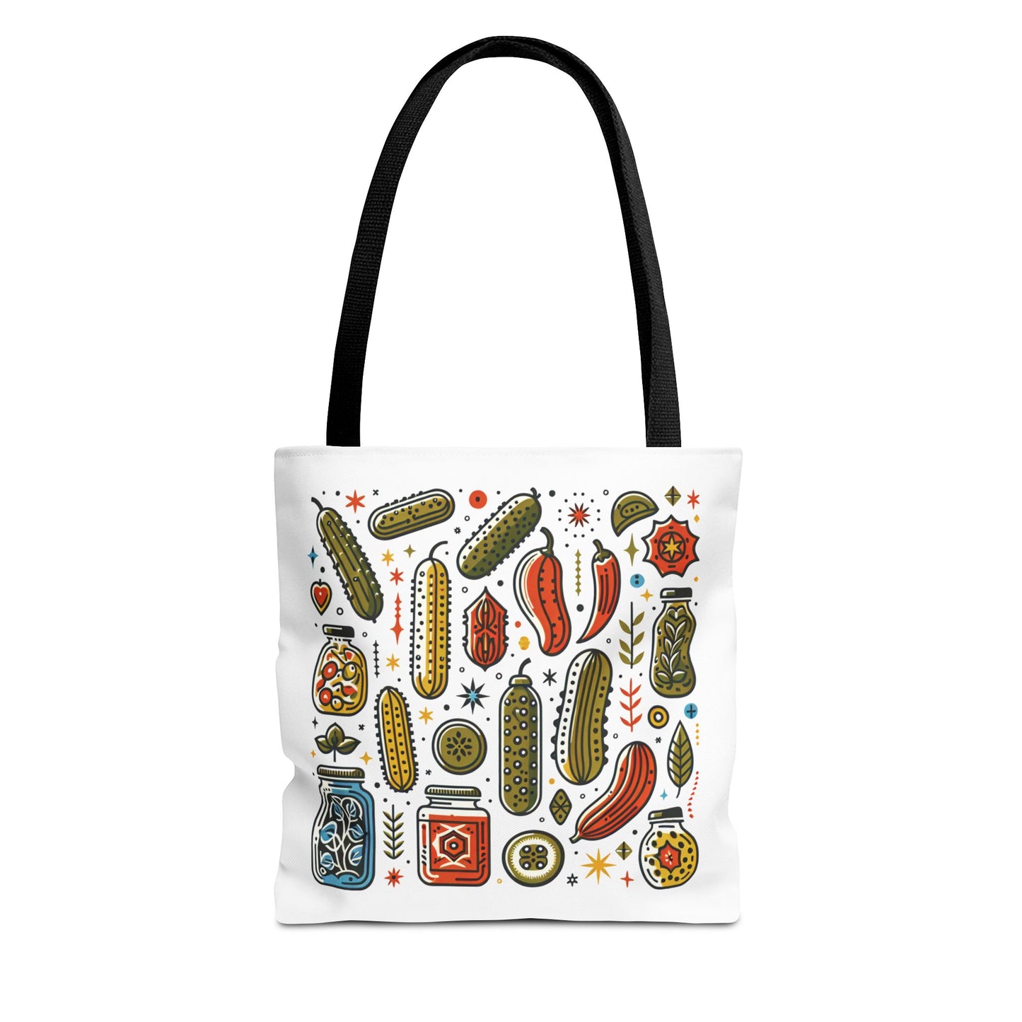 Grocery Tote Bags - Eco-Friendly Reusable Shopping Tote Set, crafted from 100% polyester with reinforced handles and boxed corners, ideal for daily use. Available in 3 sizes with 5 handle color options.