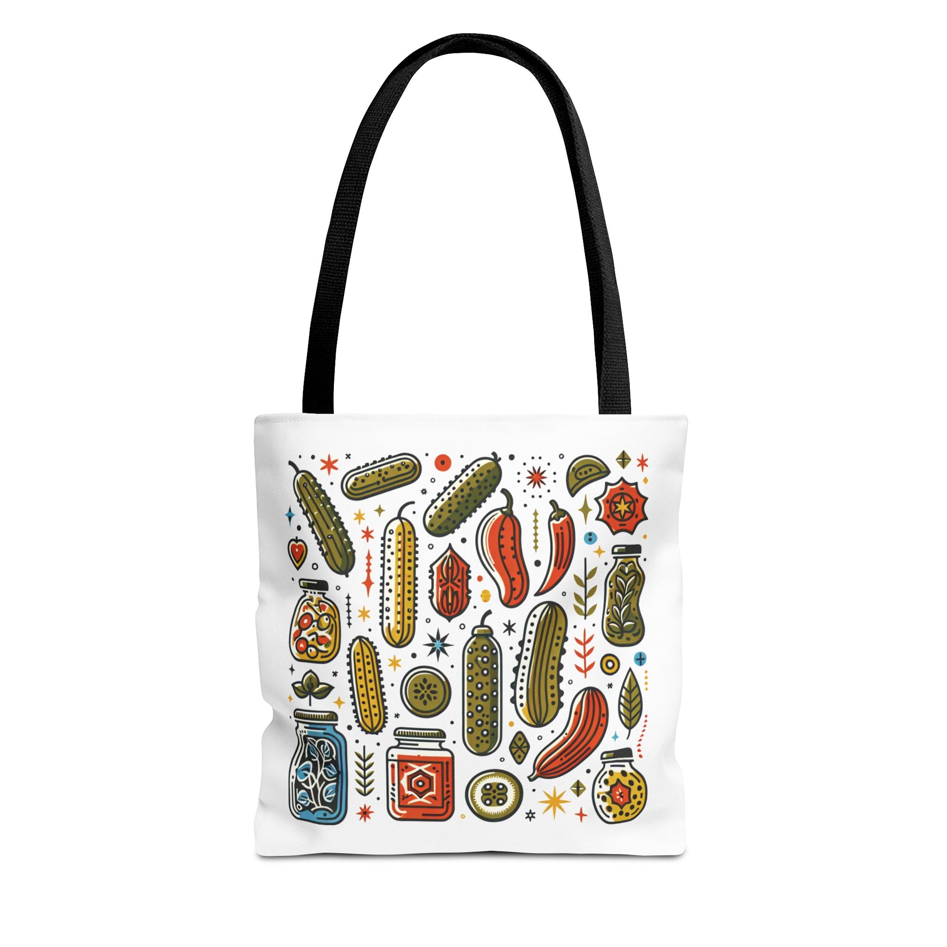 Grocery Tote Bags - Eco-Friendly Reusable Shopping Tote Set, crafted from 100% polyester with reinforced handles and boxed corners, ideal for daily use. Available in 3 sizes with 5 handle color options.