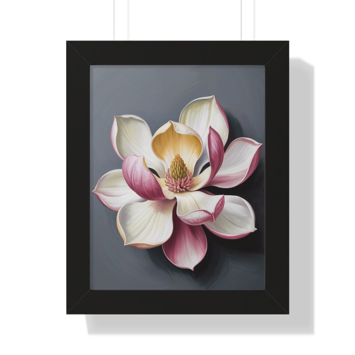 Vertical Poster - Magnolia Floral Design: A close-up of a magnolia flower, showcasing intricate petal details. Perfect for adding elegance and a nature-inspired touch to any home decor setting.