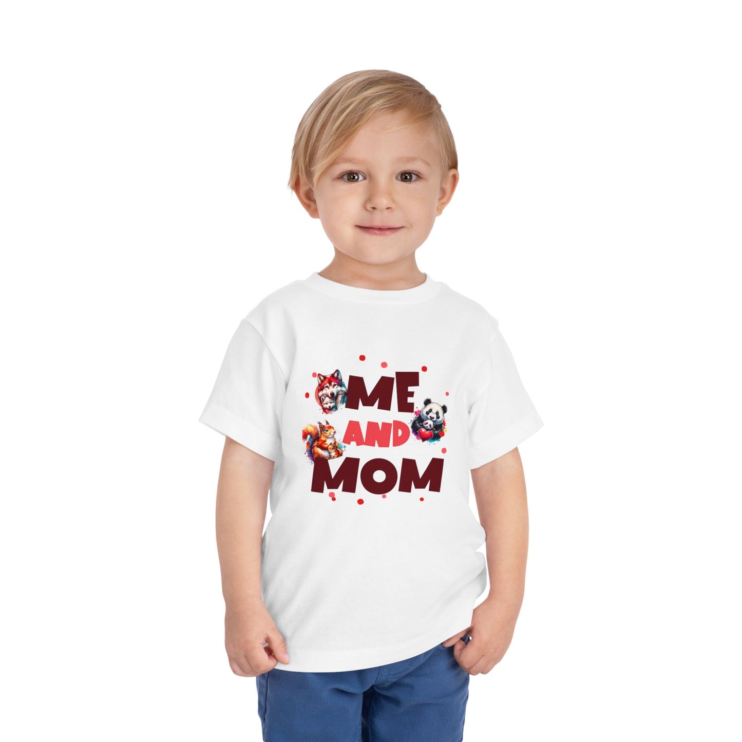 T-shirt pour tout-petits avec motifs d'animaux « Moi et maman »