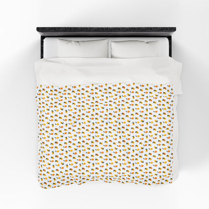 Velveteen Plush Blanket - Lemon Pattern, showcasing a vibrant lemon design perfect for summer. Ideal for adults, it offers cozy comfort with durable double needle topstitching, enhancing any living space.