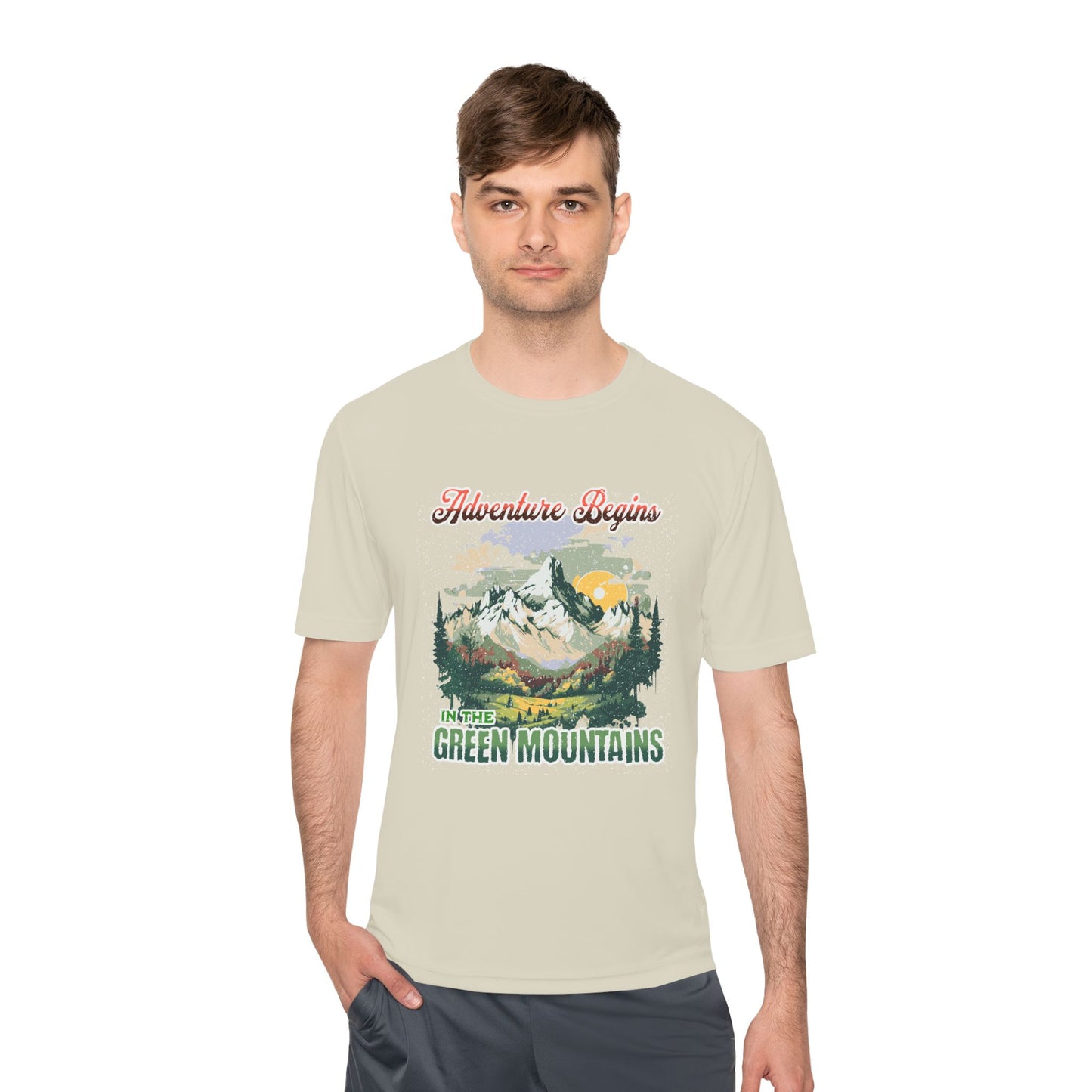 Adventure Begins in the Green Mountains Moisture Wicking Tee