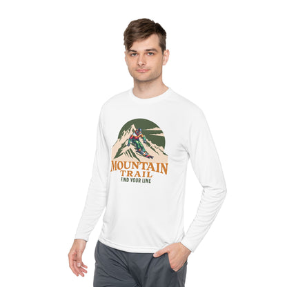 Mountain Trail Long Sleeve Tee - Find Your Line, Outdoor Adventure Shirt