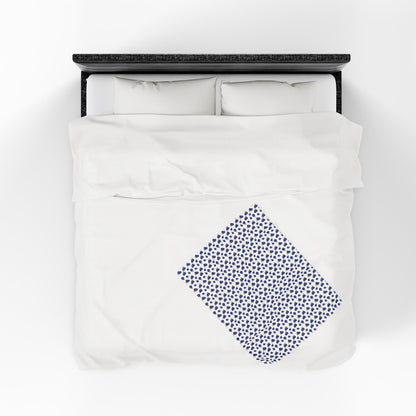 Plush Blanket - Blueberry Pattern: A cozy, blueberry-patterned blanket, perfect for snuggling, displayed on a pristine white surface. Ideal for adding warmth and style to home decor.