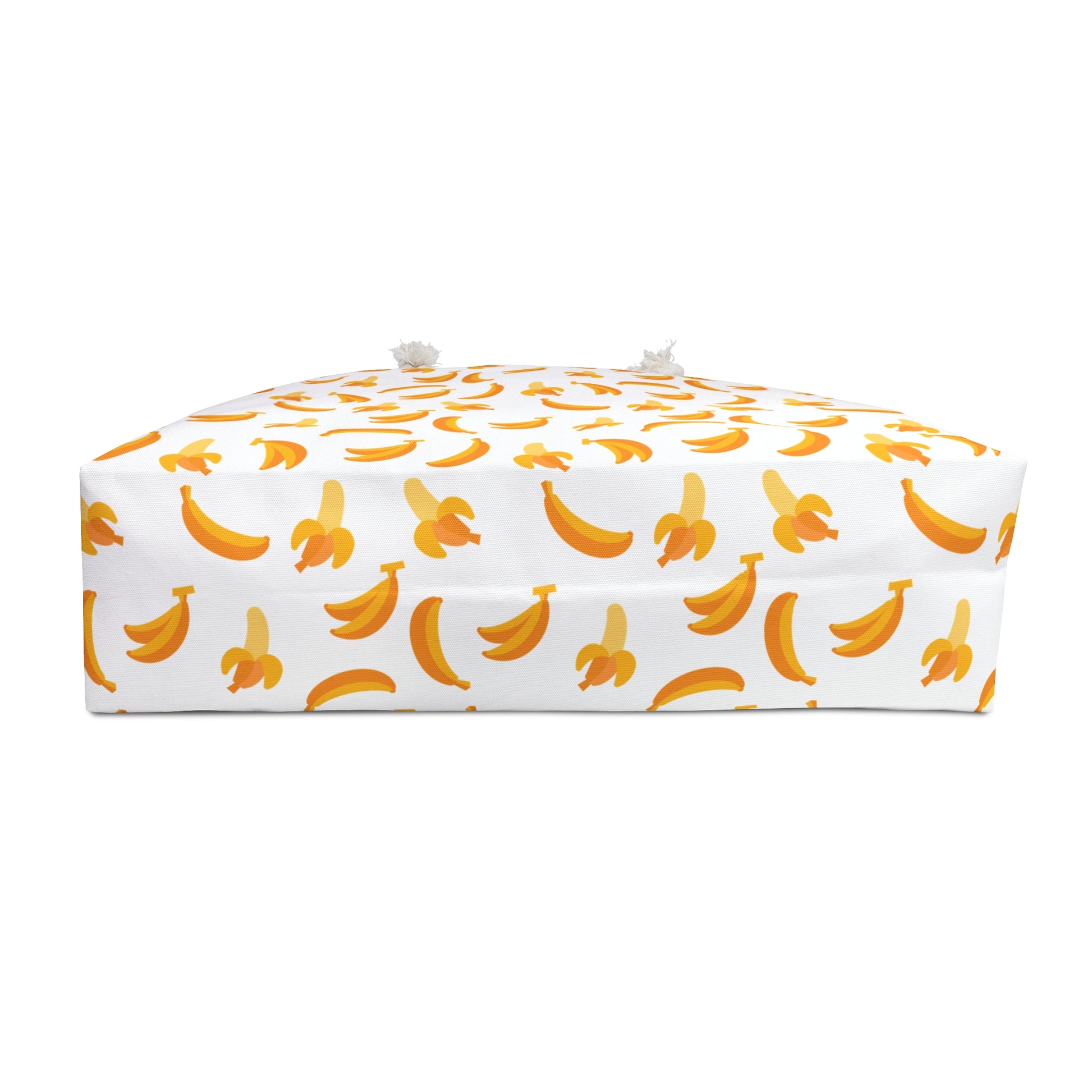 Weekender Bag - Banana Pattern by FireBrook Designs, featuring a playful banana print on durable polyester with rope handles, ideal for stylish, joyful travel adventures.