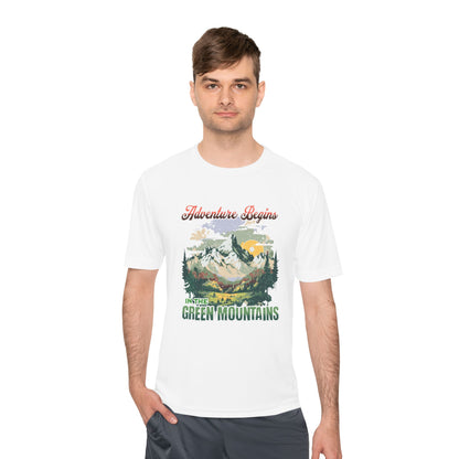 Adventure Begins in the Green Mountains Moisture Wicking Tee