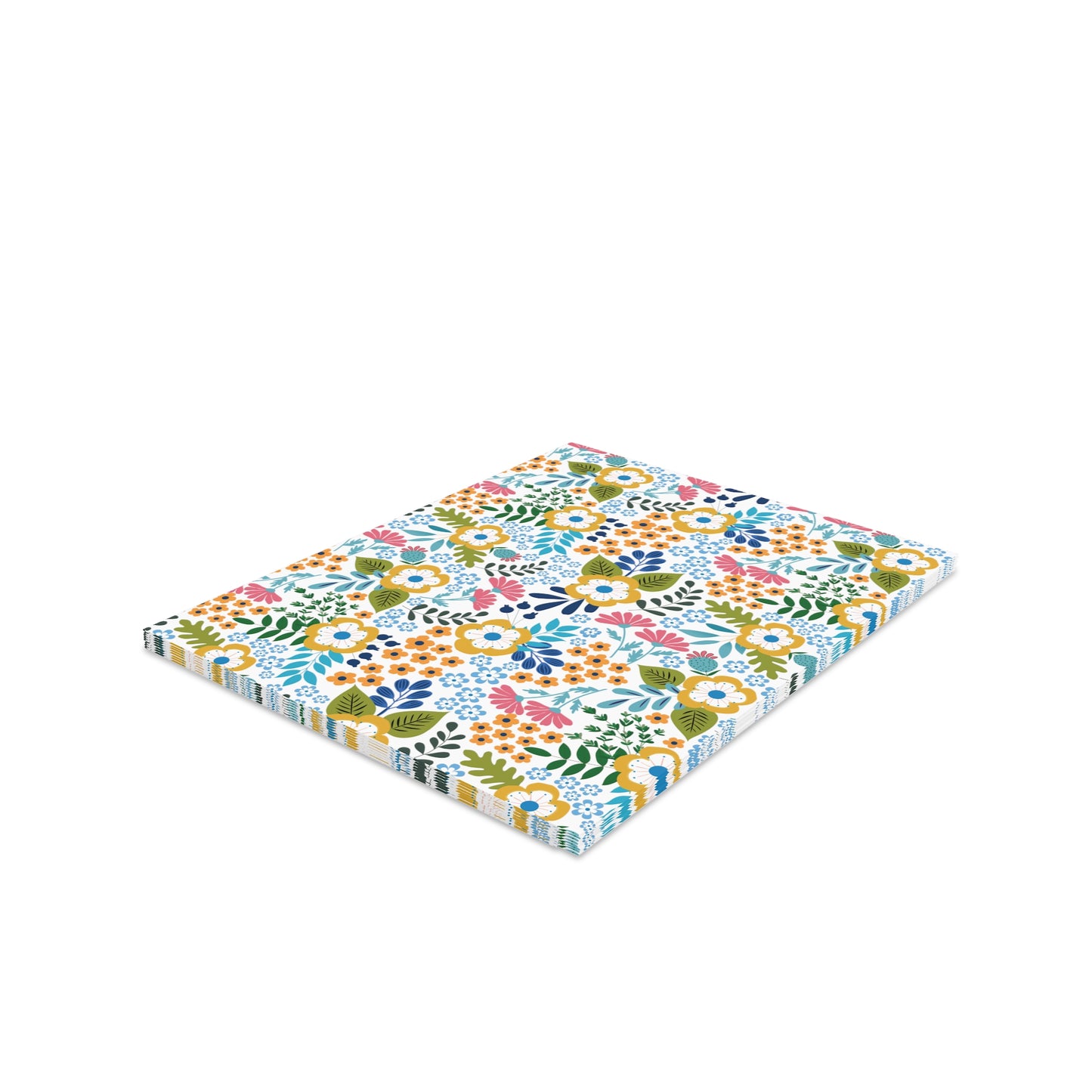 Wildflower Greeting Cards — Pack of 8/16/24 feature a vibrant floral print on a soft white background, capturing spring's essence. These folded cards come with matching envelopes, perfect for any heartfelt message.