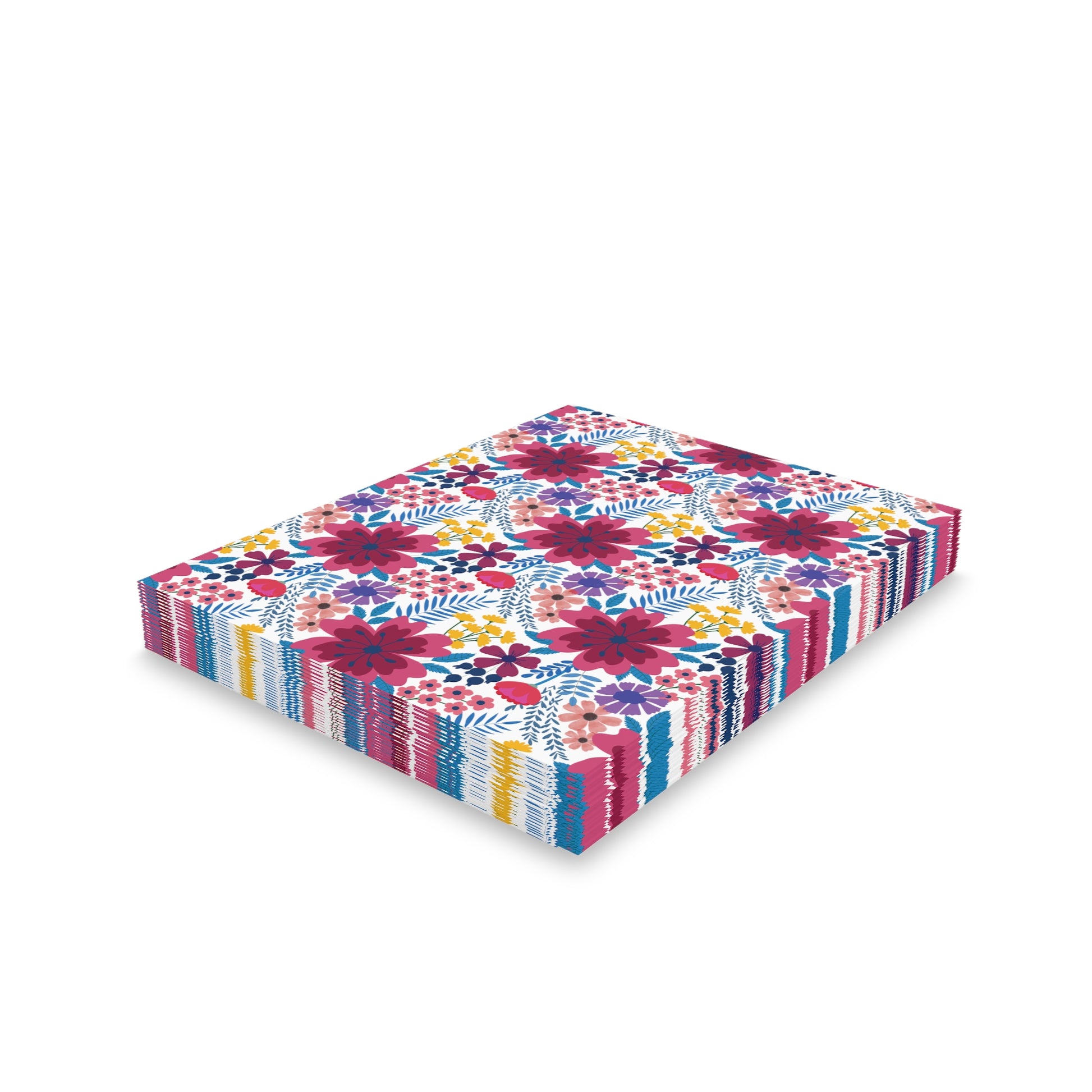 Floral Wildflower Greeting Cards — Pack of 8/16/24 feature vibrant, hand-drawn wildflowers on a white background, offering a fresh, springtime feel. Ideal for personal notes, each card includes a matching envelope.