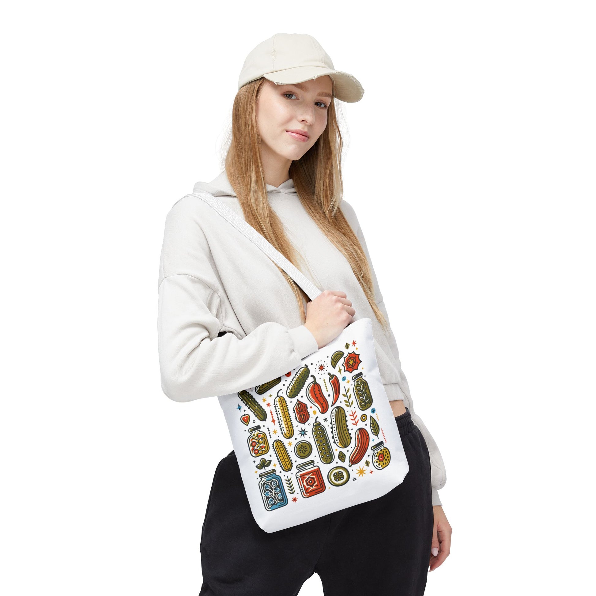 Grocery Tote Bags - Eco-Friendly Reusable Shopping Tote Set, crafted from durable 100% polyester with boxed corners and reinforced handles, perfect for daily use. Available in various sizes with multiple handle color options.