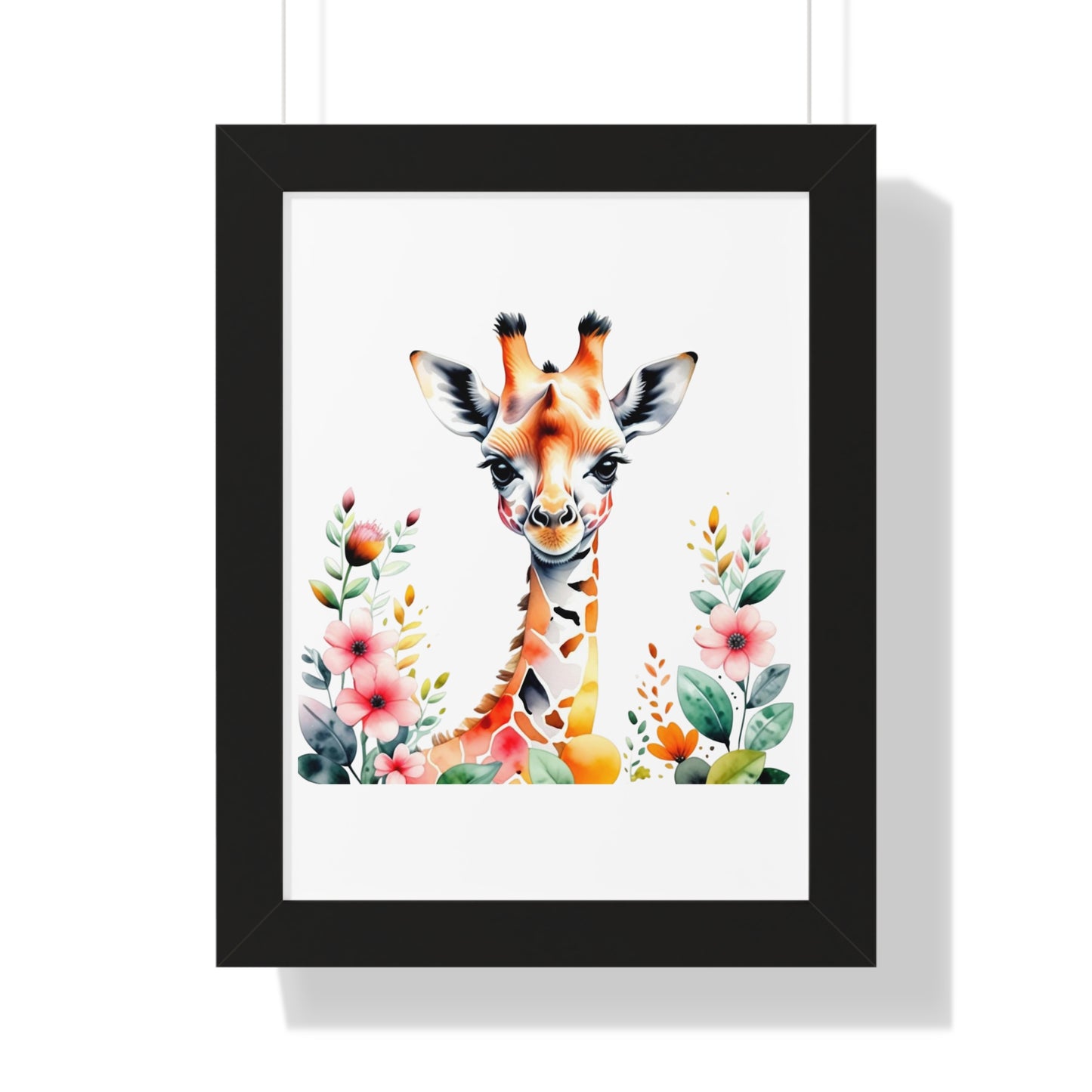 Whimsical Baby Giraffe Vertical Poster