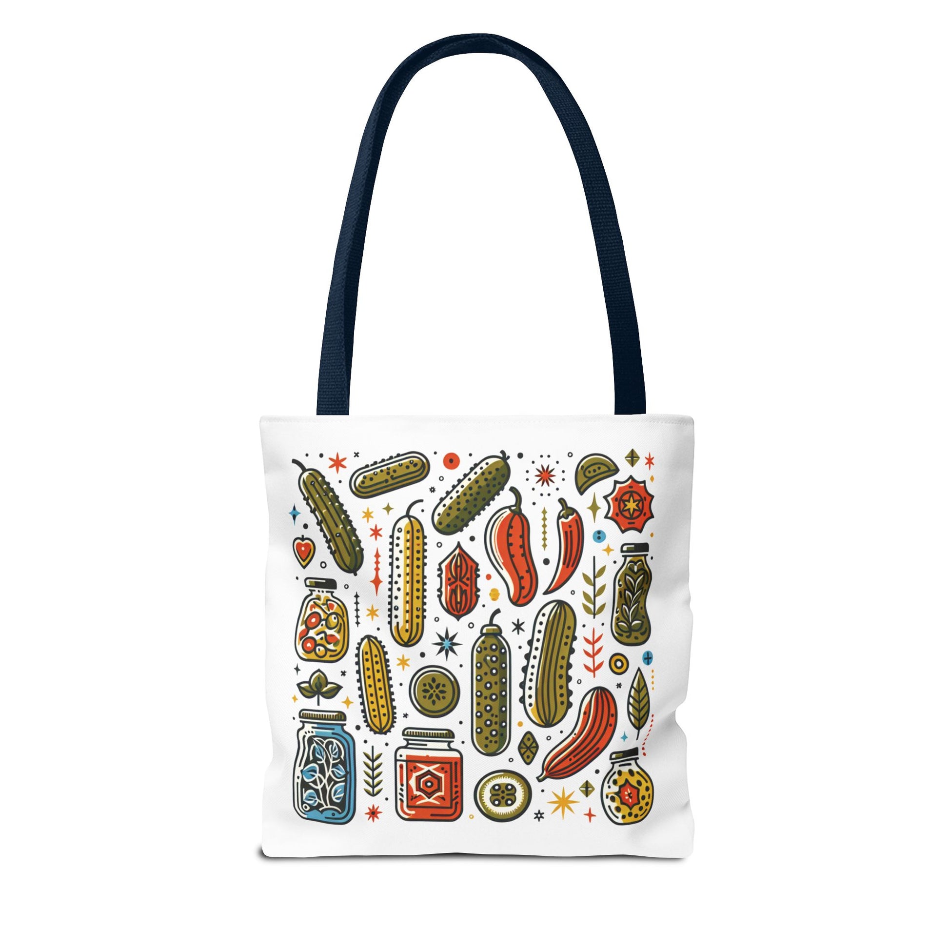 Grocery Tote Bags - Eco-Friendly Reusable Shopping Tote Set: Durable polyester bags with boxed corners and reinforced handles, available in multiple sizes and handle colors, ideal for everyday use.