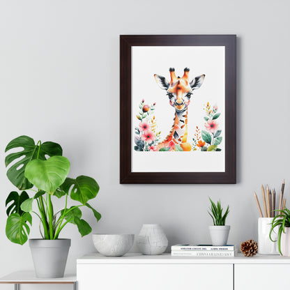 Whimsical Baby Giraffe Vertical Poster