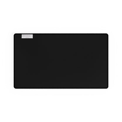 Blue Floral Desk Mat, a large black surface with a subtle instruction label, crafted for smooth mouse gliding, elegantly combines hand-drawn blue florals to enhance your workspace with style and joy.