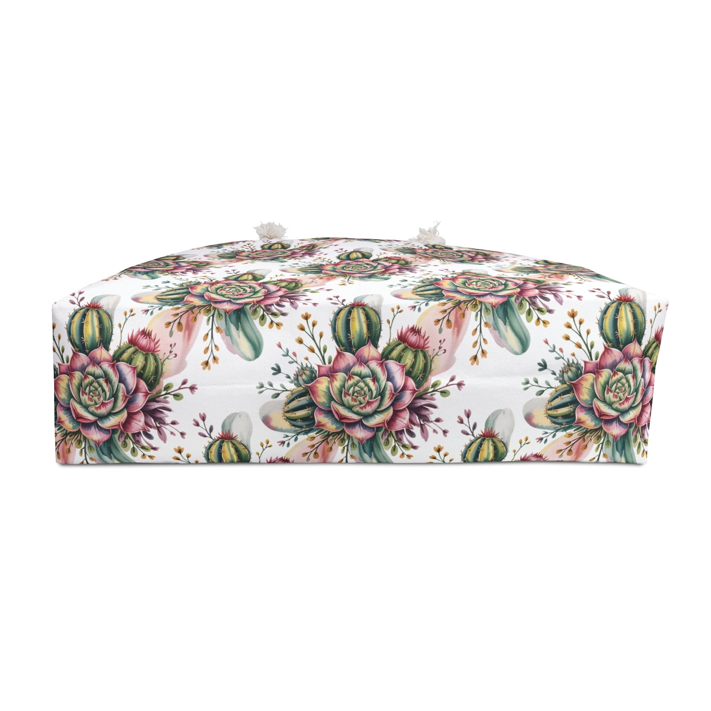 Weekender Bag - Vibrant Succulents and Cacti Cluster Print: A stylish, nature-inspired bag with succulents and cacti design, perfect for travel and reflecting FireBrook Essentials' uplifting and joyful style.