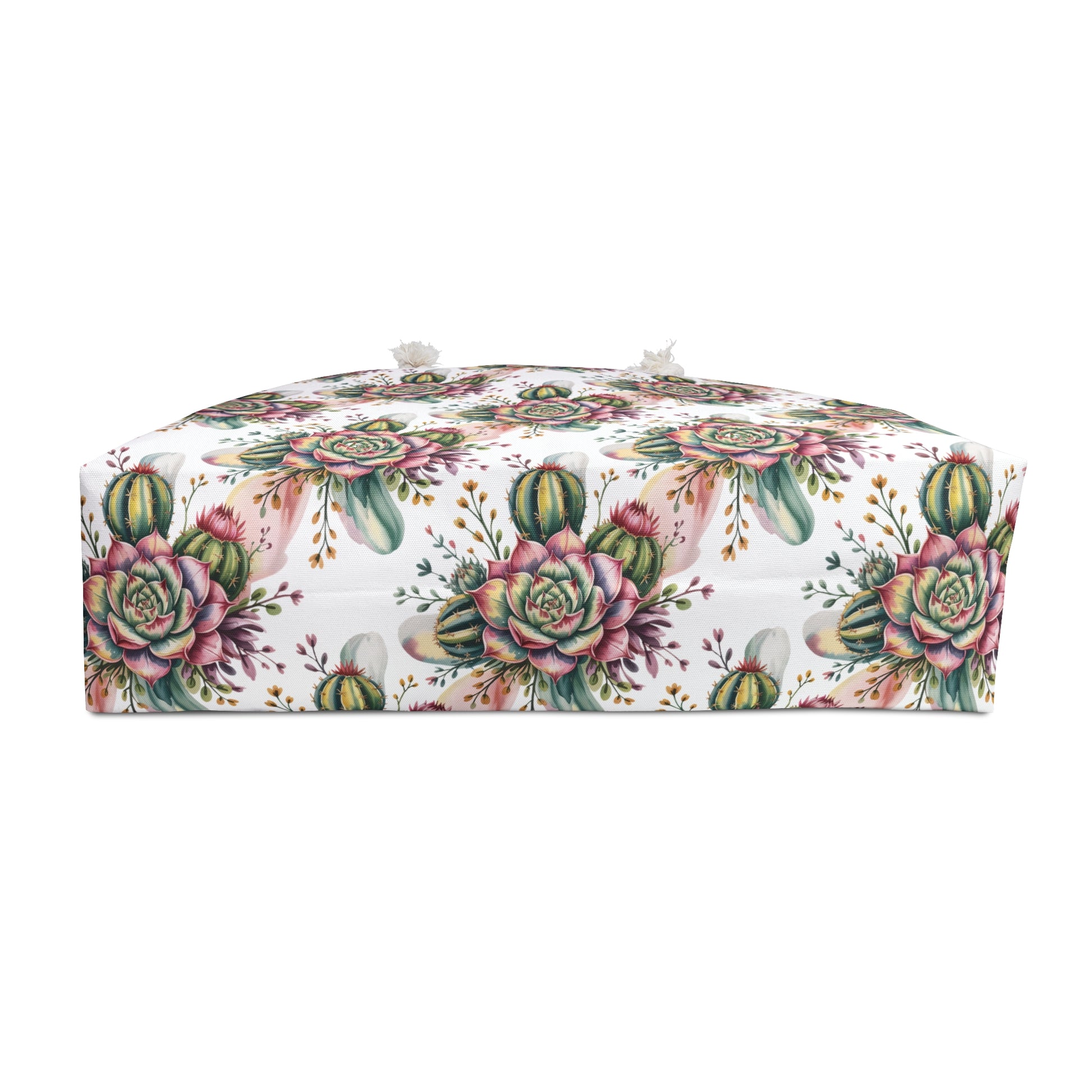 Weekender Bag - Vibrant Succulents and Cacti Cluster Print: A stylish, nature-inspired bag with succulents and cacti design, perfect for travel and reflecting FireBrook Essentials' uplifting and joyful style.