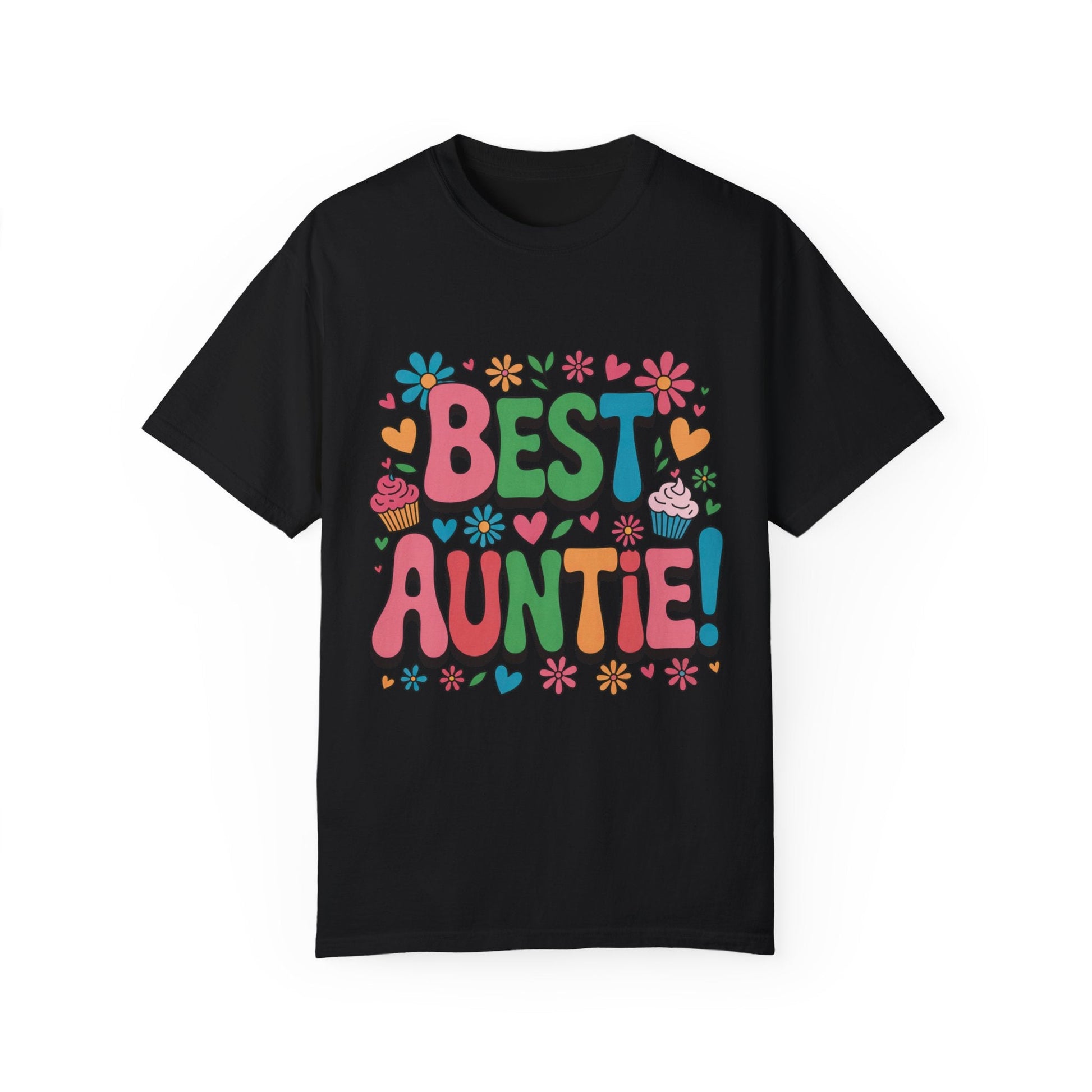 Best Auntie T-Shirt featuring garment-dyed fabric with a relaxed fit and crew neckline, showcasing durable double-needle stitching, ideal for gifting occasions like Mother's Day or birthdays.