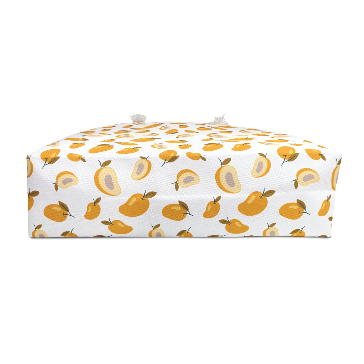 Mango Pattern Weekender Bag – Tropical Fruit Travel Tote with vibrant mango design, spacious 24 x 13 size, and durable rope handles, perfect for adding cheerful summer vibes to your travels.