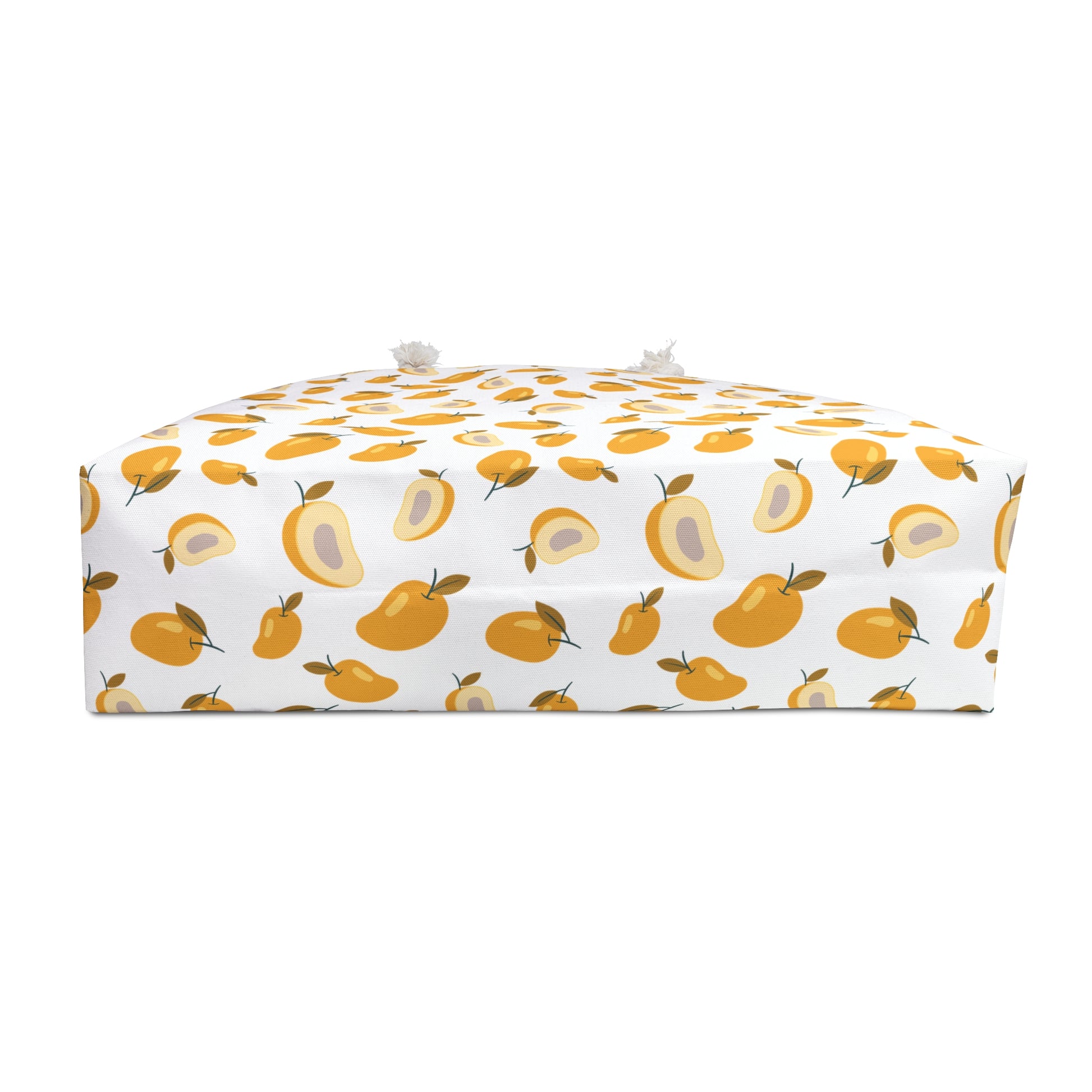 Mango Pattern Weekender Bag – Tropical Fruit Travel Tote with vibrant mango design, spacious 24 x 13 size, and durable rope handles, perfect for adding cheerful summer vibes to your travels.
