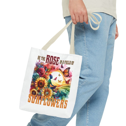 Be the Rose in a Field of Sunflowers Tote Bag